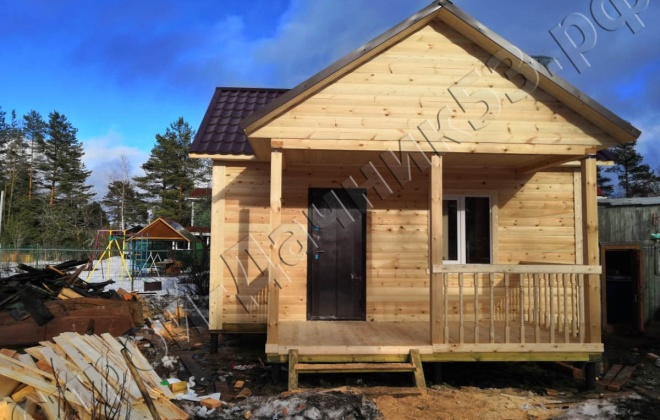 4 брусовой дом  од-2, 6×4, 24 м², ленинградская область,  всеволожский район, посёлок дунай (2)